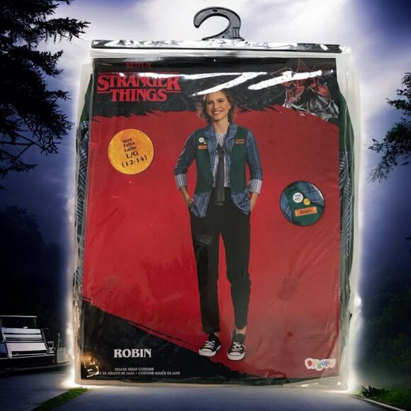 Stranger Things Women's Junior Large New In Package Robin Video Store Costume - Picture 1 of 7